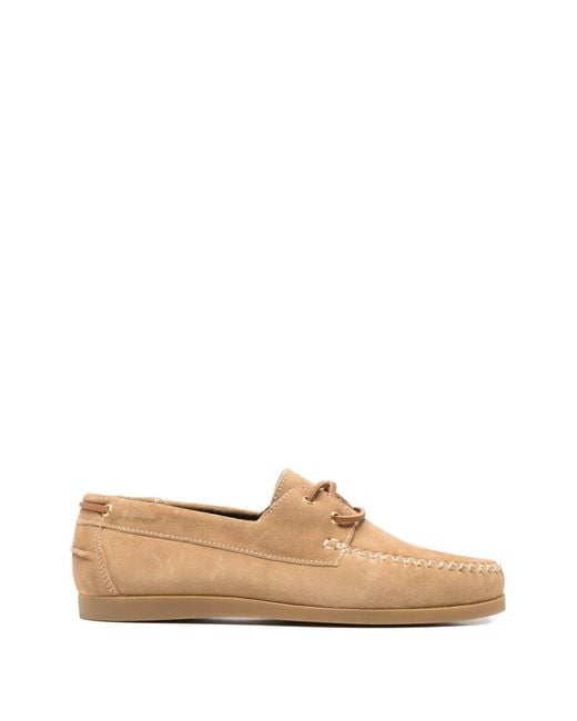 VINNY'S White Almond-Toe Boat Shoes for men