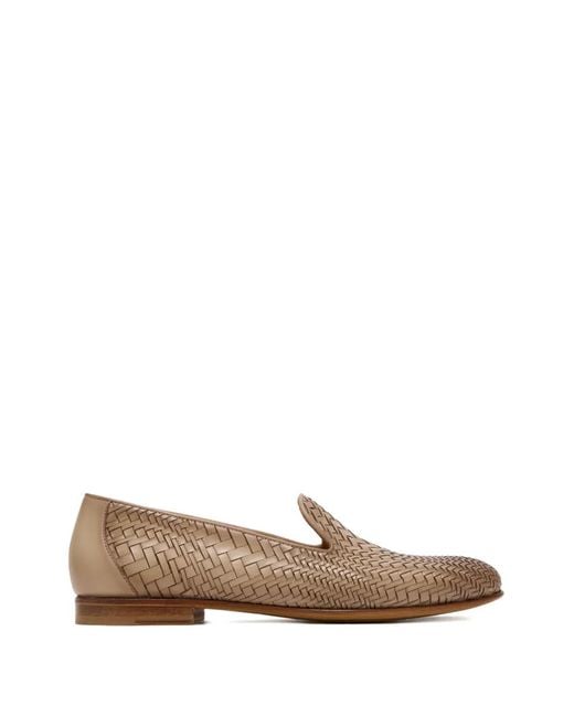 Magnanni Shoes Brown Woven Loafers