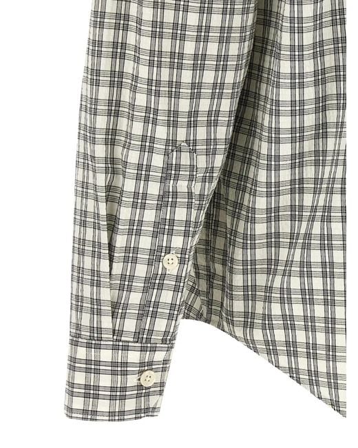 mfpen Gray Executive Check-Pattern Shirt for men
