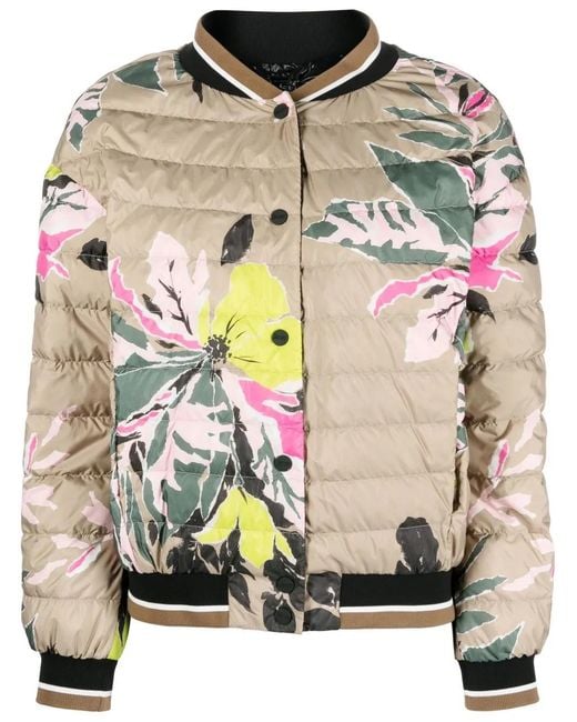 Herno Pink Beta Flower Padded Bomber Jacket