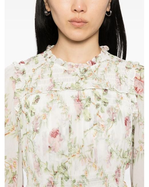 Needle & Thread Natural Colette's Rose Emilia Mini Dress