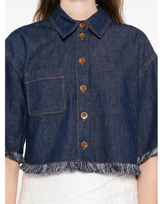 Zimmermann Blue Rhiannon Denim Shirt