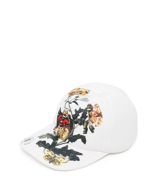 Undercover White Butterfly-Print Cap