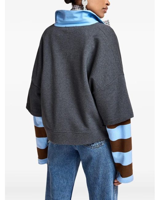 Essentiel Antwerp Blue Kantelou Polo-Collar Sweatshirt