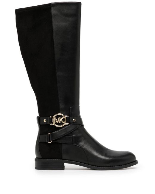 Michael Kors Rory Knee-high Leather Boots in Black | Lyst