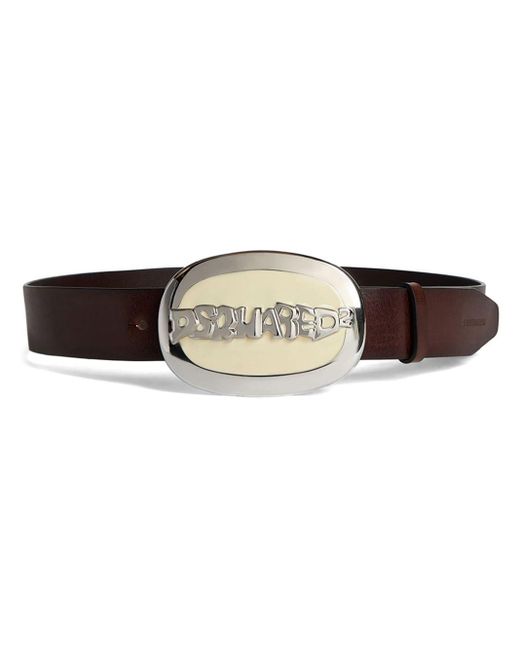 Cinturón con hebilla del logo DSquared² de hombre de color Brown