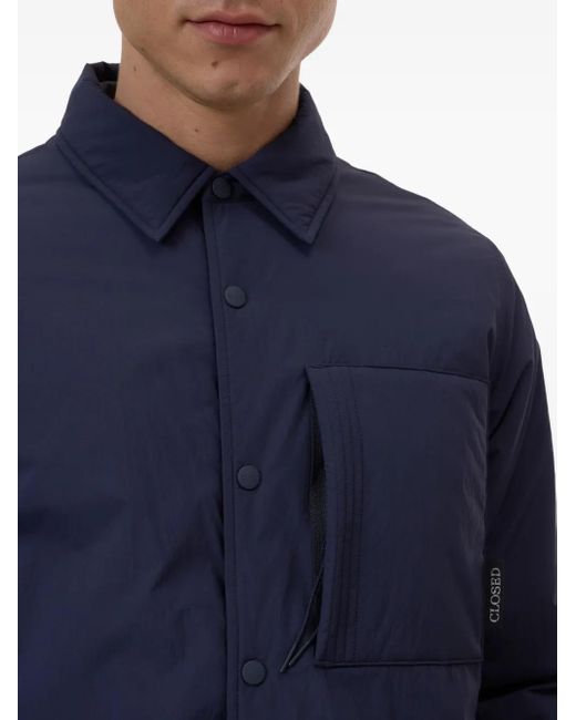 Closed Blue Pocket-Patch Shirt Jacket for men