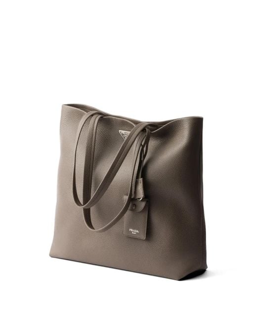 Prada Brown Leather Tote Bag for men