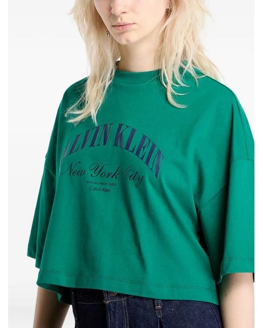 Calvin Klein Green Logo-Print T-Shirt