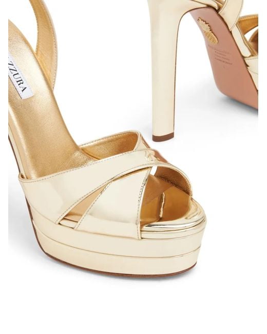 Aquazzura White Divine Plateau 130Mm Platform Sandals