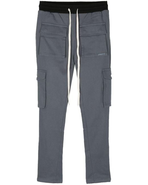 MOUTY Blue Logo-embroidered Drawstring Cargo Trousers for men