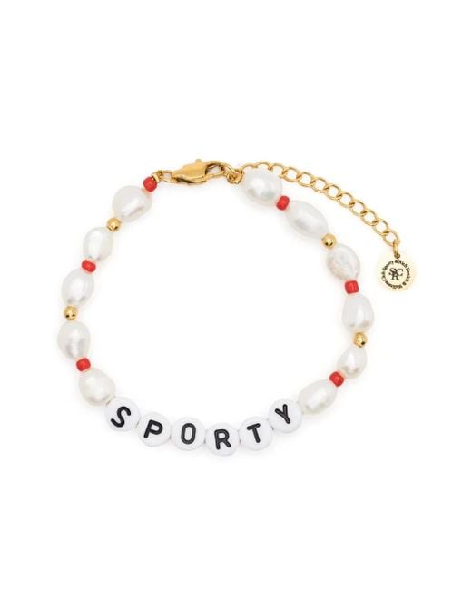 Bracciale Sporty Con Perline di Sporty & Rich in White