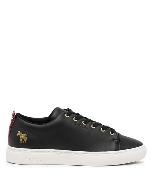 Paul Smith Black Zebra-Patch Lace-Up Sneakers