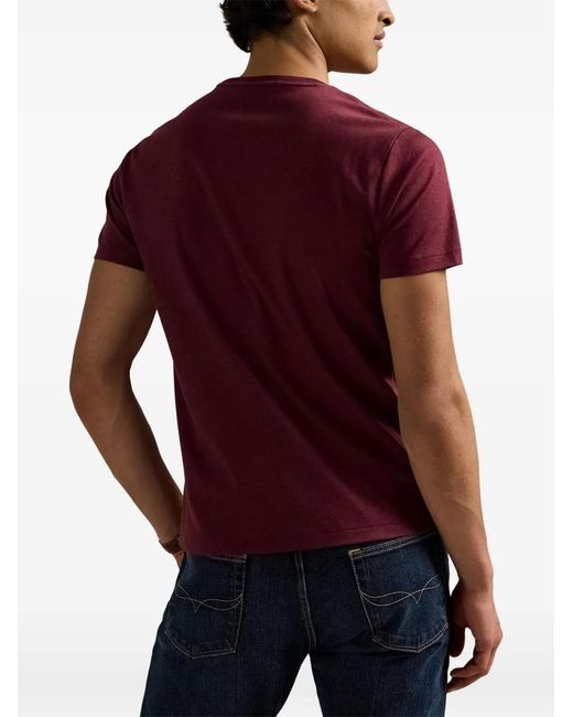 Polo Ralph Lauren Purple Embroidered-Logo T-Shirt for men