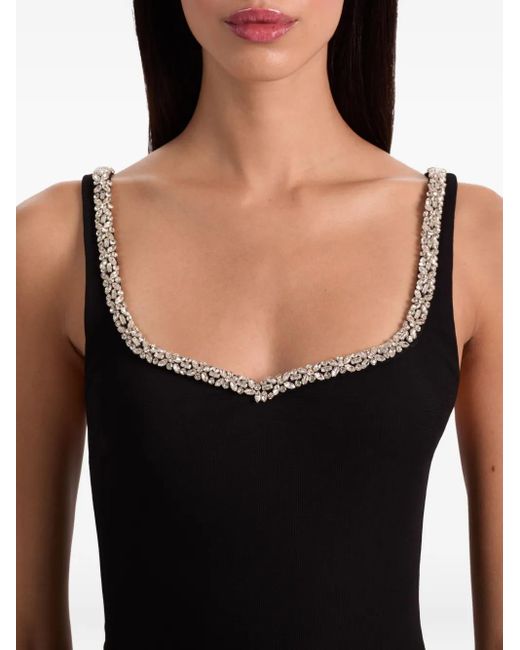 Vestido corto Eve con apliques Alice + Olivia de color Black