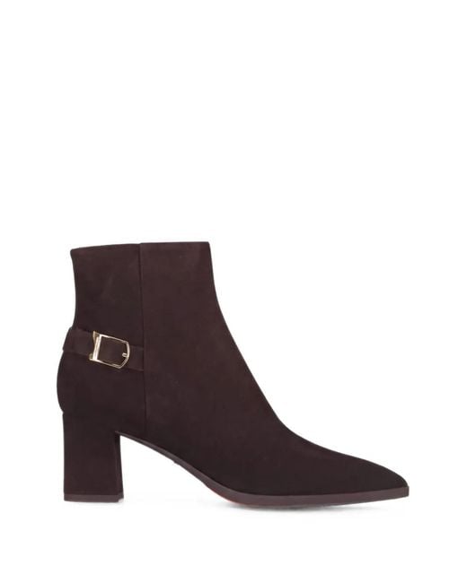 Santoni Brown Buckle-Detail Pointed-Toe Boots