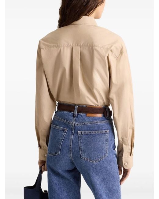 Sporty & Rich H&W Crest Shirt in het Natural