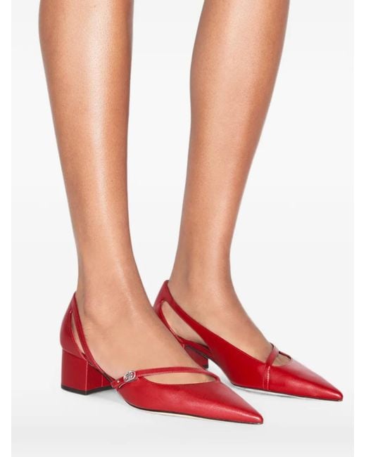 Tory Burch Red Double T Buckle D'Orsay Pumps