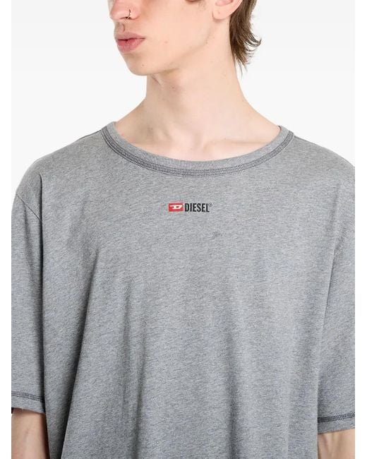 DIESEL Gray Set-Adam-D-Core Logo-Print Pyjama Set for men