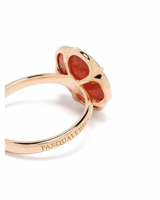 Pasquale Bruni Pink 18Kt Rose Petit Joli Carnelian And Diamond Ring