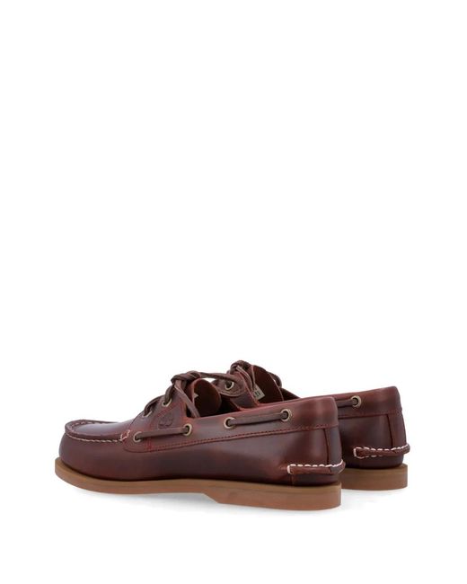 Timberland Brown Bordeaux Calf Leather Mocassins With Lace-Up