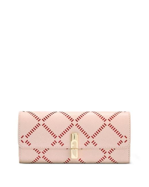 Furla Pink Iride Perforated Wallet