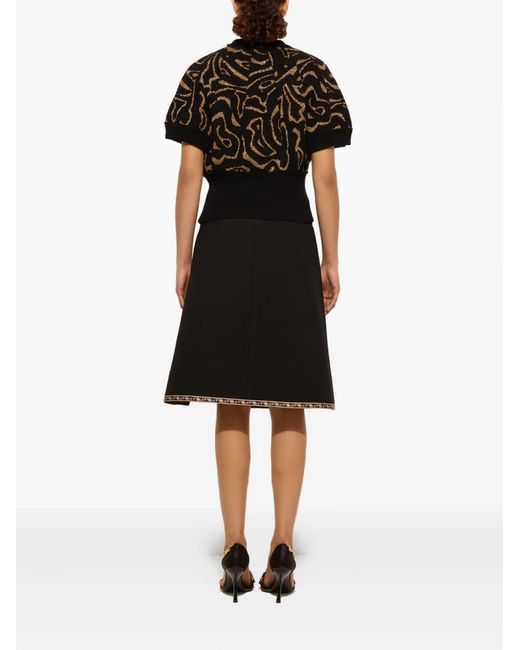 Emilio Pucci Black Jacquard Lurex Top With Labirinto Pattern