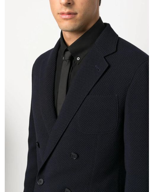 Giorgio Armani Blue Upton Double-Breasted Blazer for men