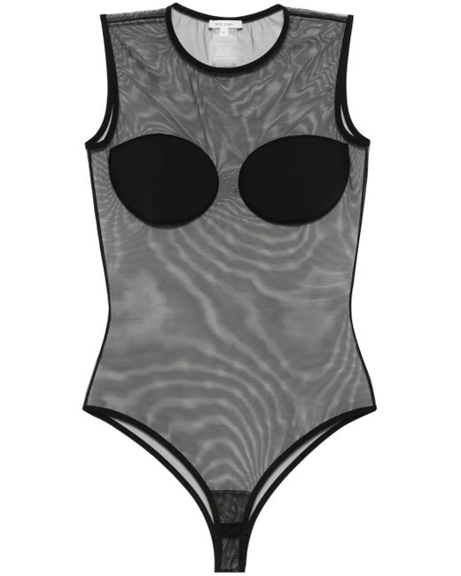 Nensi Dojaka Gray Semi-Sheer Bodysuit