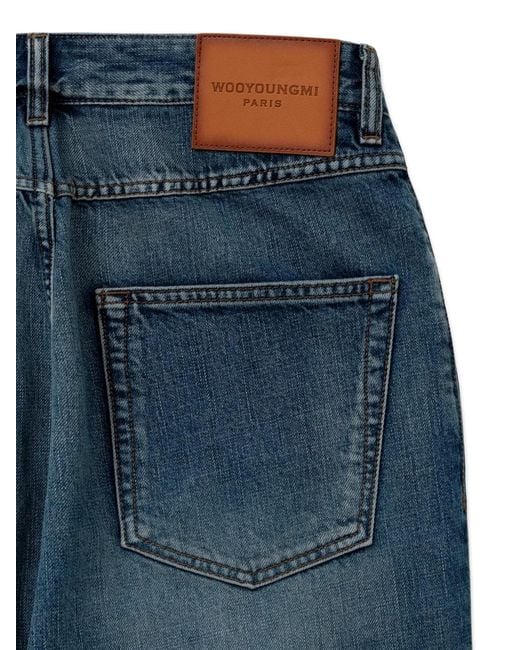 Wooyoungmi Blue Jean Droit À Effet Délavé for men