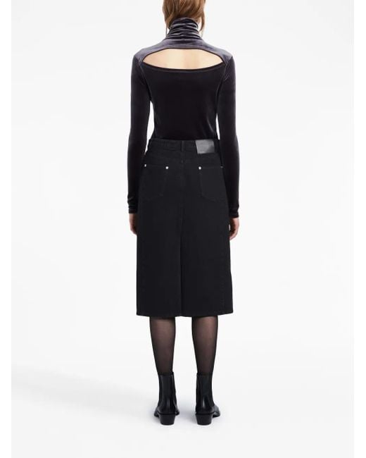Proenza Schouler Blue Sloan Washed-Denim Mid Skirt