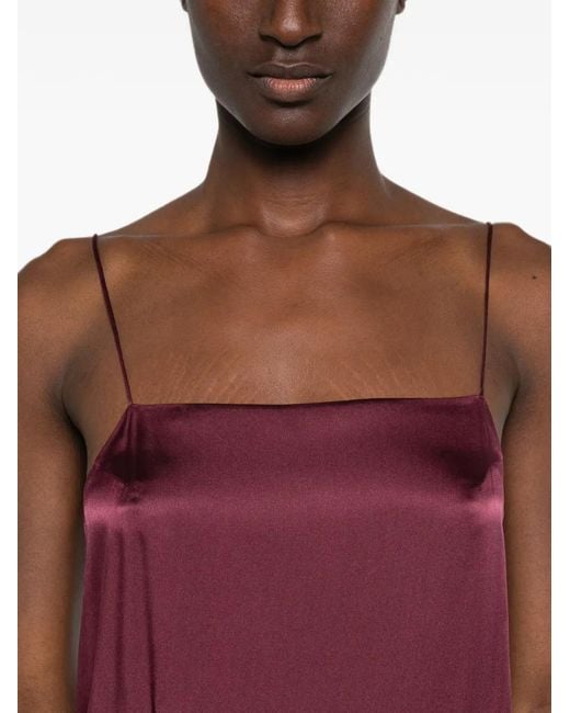 Anine Bing Purple Clementine Pleated-Skirt Maxi Dress