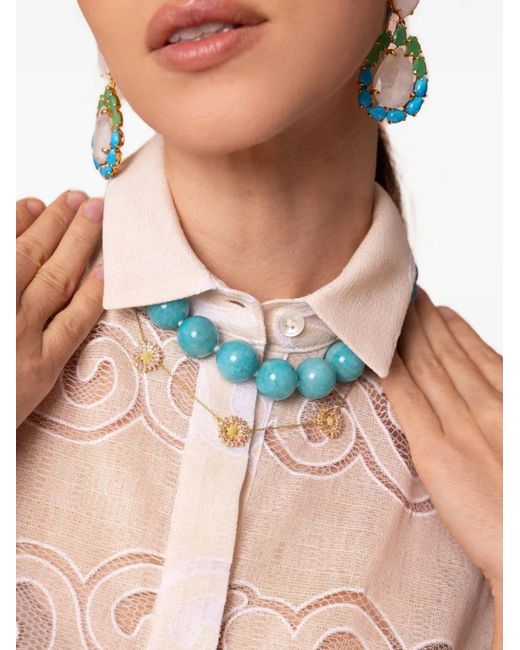 Tanya Farah Metallic 18K Daisy Sapphire Necklace