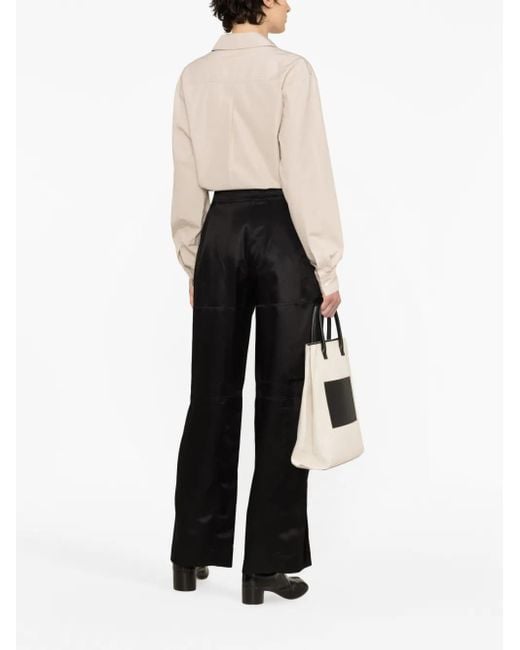 Jil Sander Black High-Waist Straight-Leg Trousers