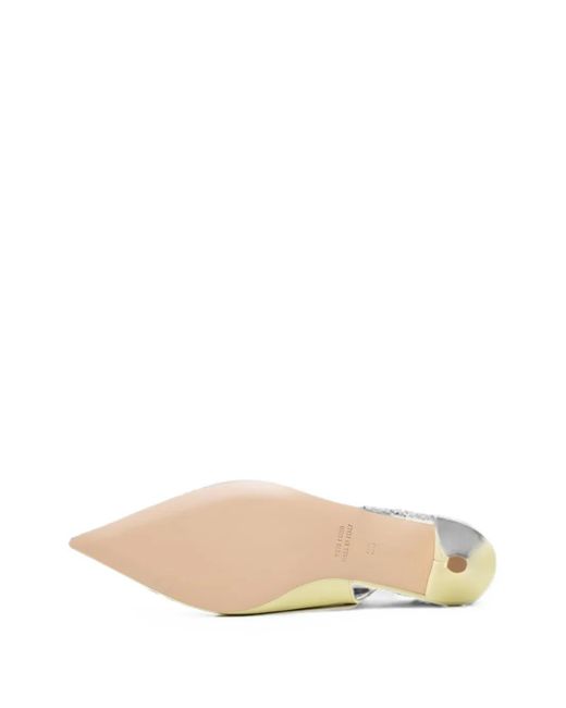 Poche Paris Natural Pointed-Toe Buckle-Fastening Sandals
