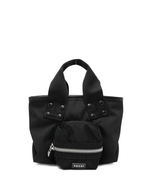 Sacai Black Multi-Pocket Tote Bag
