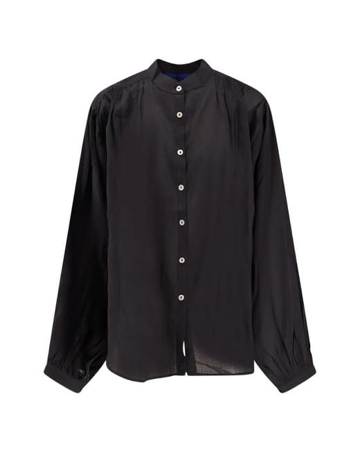 Mes Demoiselles Black Celeste Gathered-Detail Shirt