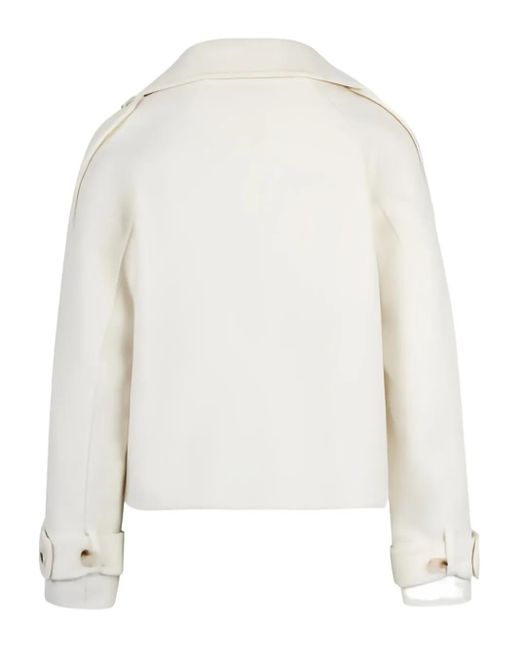 Jovonna London White Caudal Double-Breasted Wool Jacket