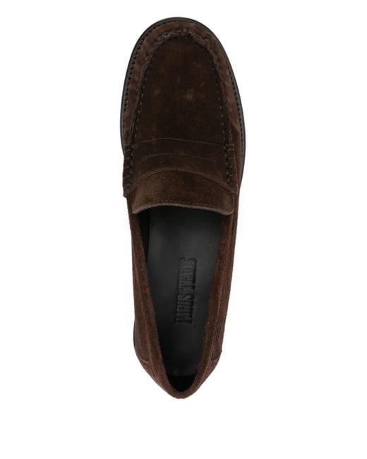 Paris Texas Brown Penny-Strap Suede Loafers