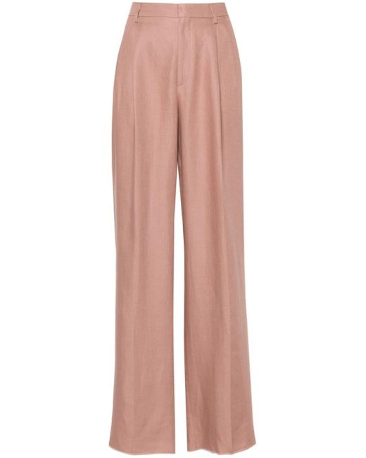 Tagliatore Pink Interlock-twill Straight Trousers