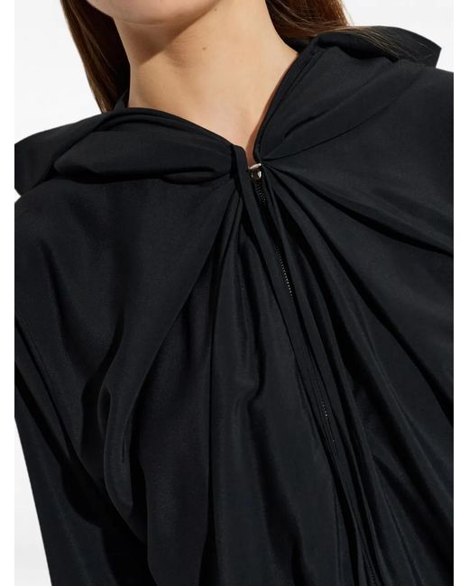 Alexander Wang Black Draped Zip-Up Hoodie