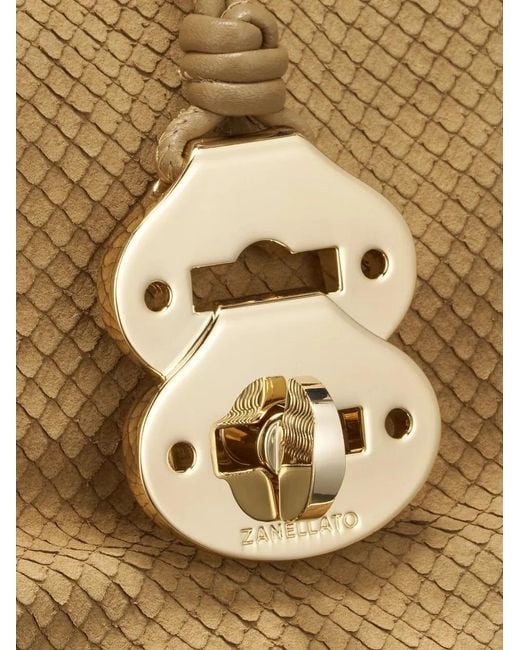 Zanellato Metallic Small Dotta Leather Shoulder Bag