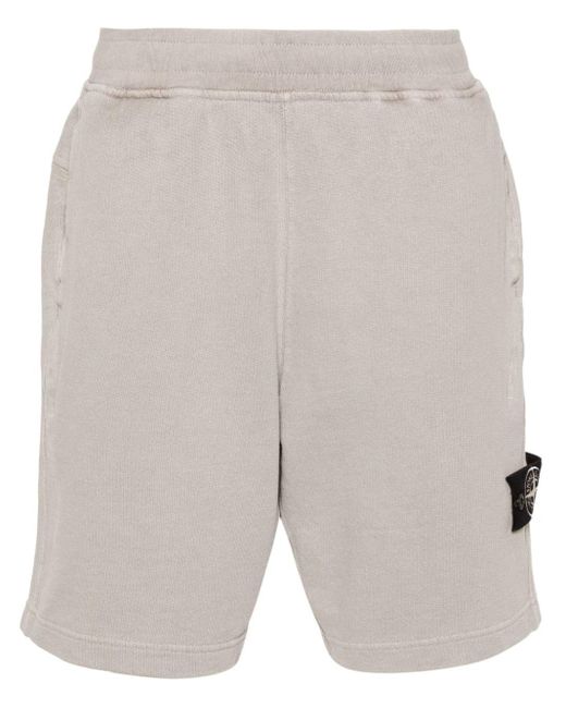 Stone Island Gray Compass-badge Track Shorts for men