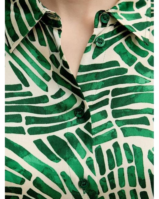 MARC AUREL Green Abstract-Print Button-Up Shirt
