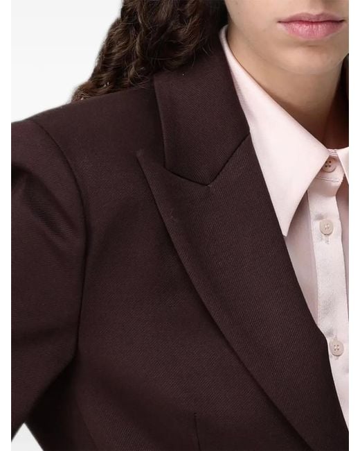 Hanita Purple Single-Breasted Peaked-Lapel Blazer