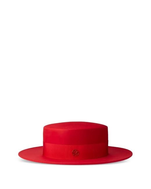 Maison Michel Red Kiki Ribbon Hat