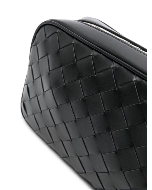 Bottega Veneta Black Mini Intrecciato Messenger Bag for men
