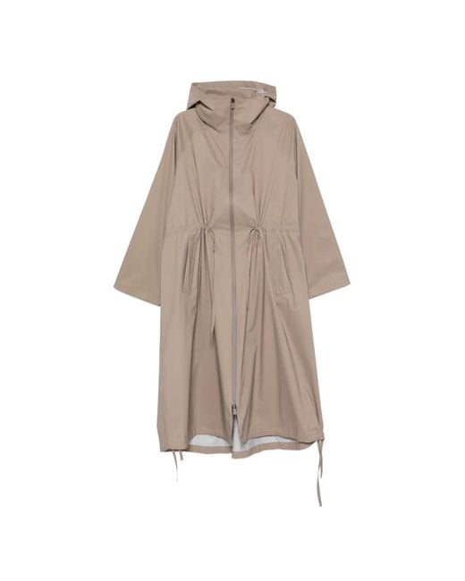 Herno White Drawstring-Waist Hooded Coat