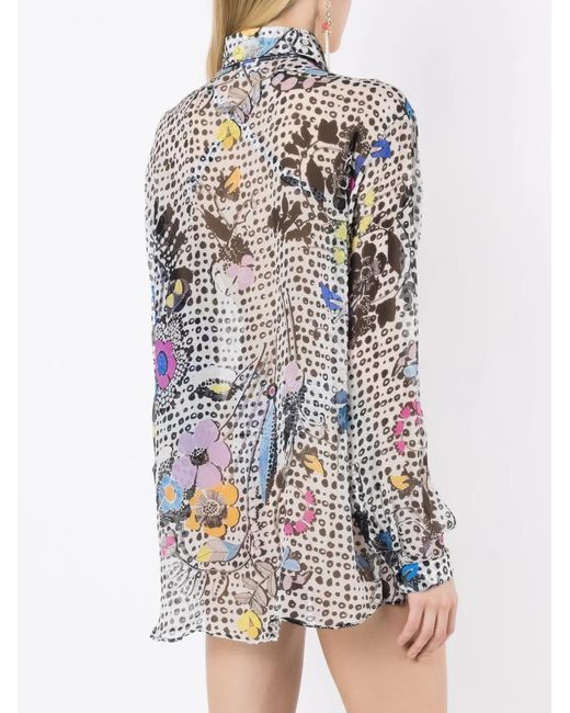Amir Slama Multicolor Graphic-Print Silk Shirt