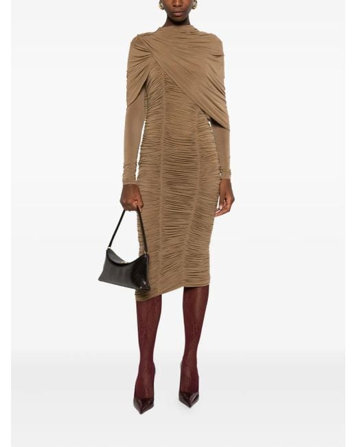 Magda Butrym Natural Draped Midi Dress